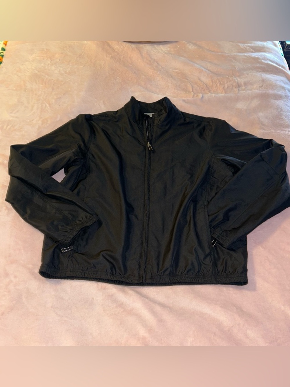 Greg Norman black zip up lightweight windbreaker size XL